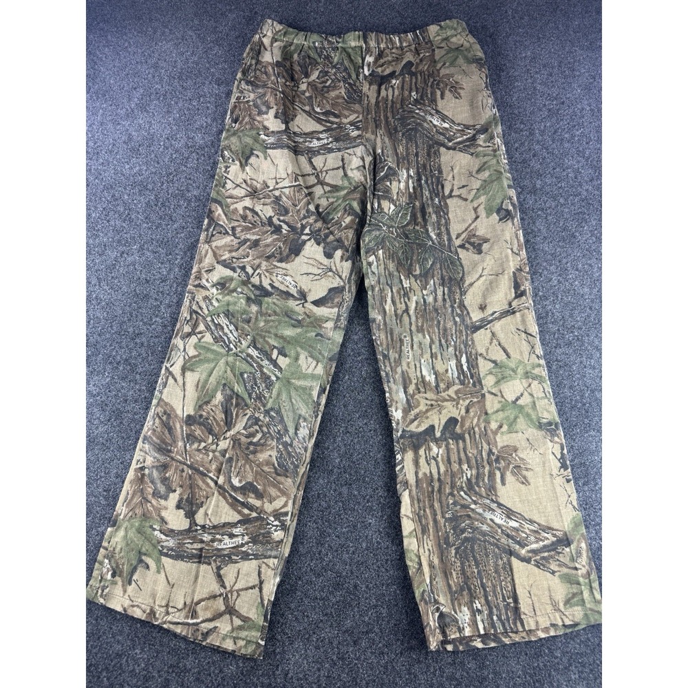 VTG Realtree Camo Pants USA Made Hunting Lightweight Elastic Waist M